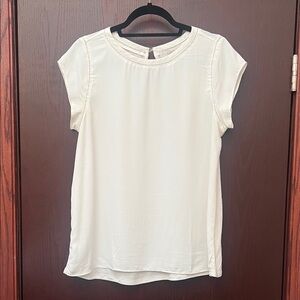 LOFT Cream Cap-Sleeve Blouse